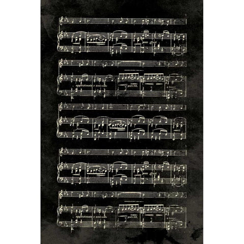 Music Sheet Black White Modern Wood Framed Art Print by Grey, Jace