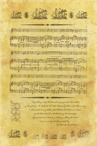 Music Sheet Black Ornate Wood Framed Art Print with Double Matting by Grey, Jace