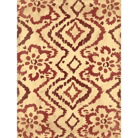 Ox Blood Ikat Black Modern Wood Framed Art Print by Grey, Jace