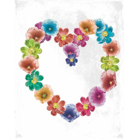 Floral Heart 1 White Modern Wood Framed Art Print by Grey, Jace