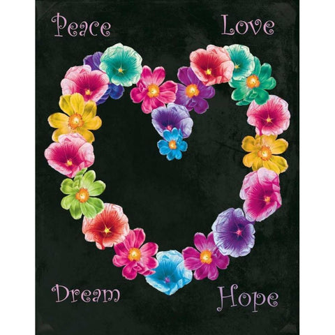 Peace Love White Modern Wood Framed Art Print by Grey, Jace