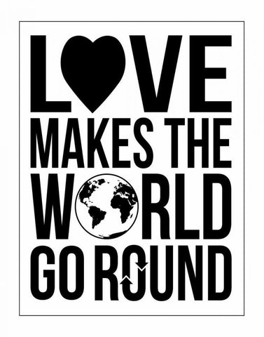 World Go Round 2 White Modern Wood Framed Art Print with Double Matting by Grey, Jace