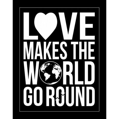 World Go Round Black Modern Wood Framed Art Print with Double Matting by Grey, Jace