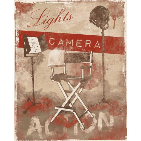 Cinema A4 White Modern Wood Framed Art Print by Grey, Jace