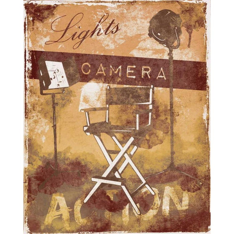 Cinema A5 White Modern Wood Framed Art Print by Grey, Jace