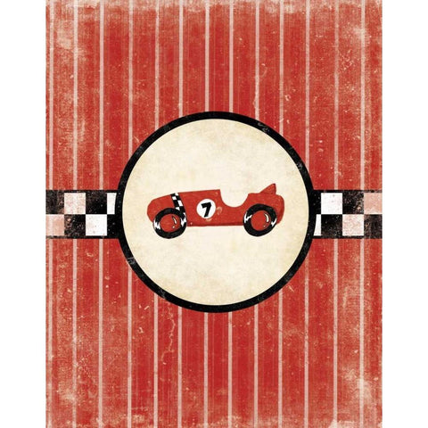 Race Car Black Modern Wood Framed Art Print with Double Matting by Grey, Jace