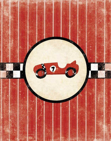 Race Car White Modern Wood Framed Art Print with Double Matting by Grey, Jace