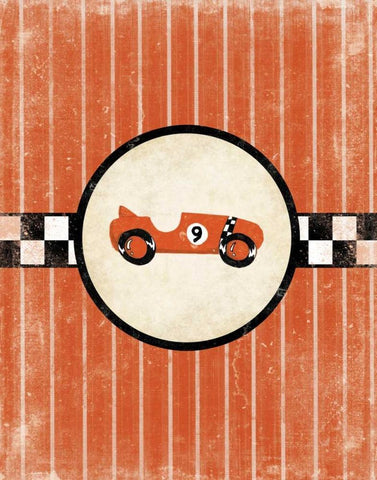 Race Car Nine Black Ornate Wood Framed Art Print with Double Matting by Grey, Jace