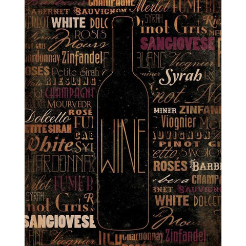 WINE 2 White Modern Wood Framed Art Print by Grey, Jace