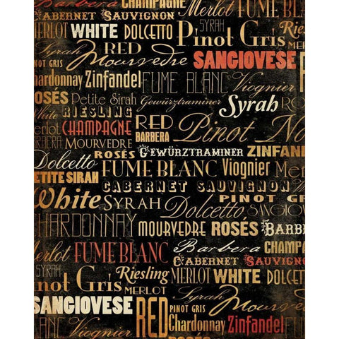 Wine Type Black Modern Wood Framed Art Print with Double Matting by Grey, Jace