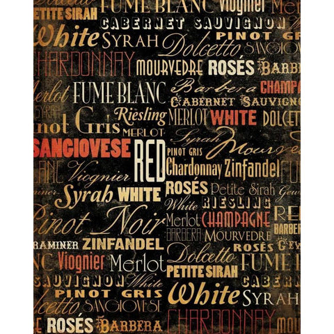 Wine Type White Modern Wood Framed Art Print by Grey, Jace