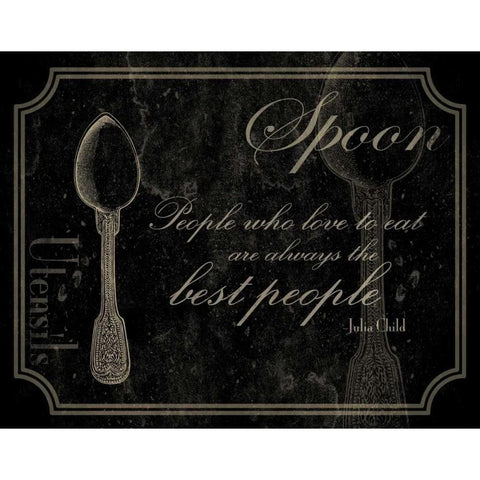 Spoon Quote 2 White Modern Wood Framed Art Print by Grey, Jace