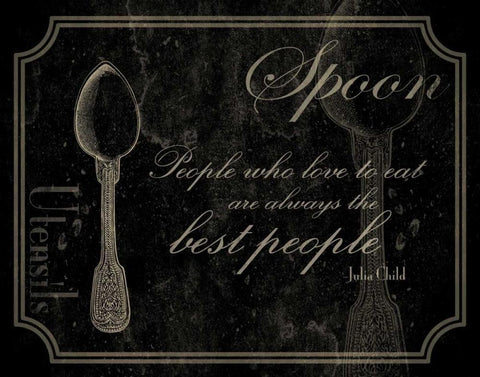 Spoon Quote 2 Black Ornate Wood Framed Art Print with Double Matting by Grey, Jace