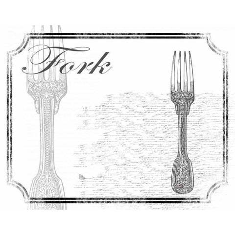 Simple Fork White Modern Wood Framed Art Print by Grey, Jace