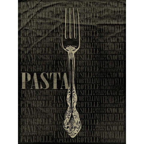 PASTA Type 2 Black Modern Wood Framed Art Print with Double Matting by Grey, Jace