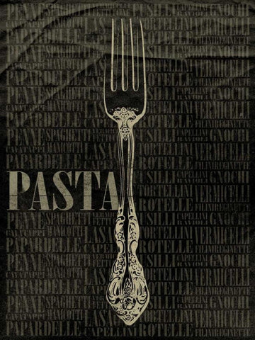 PASTA Type 2 Black Ornate Wood Framed Art Print with Double Matting by Grey, Jace