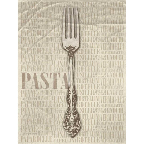 PASTA Type Gold Ornate Wood Framed Art Print with Double Matting by Grey, Jace