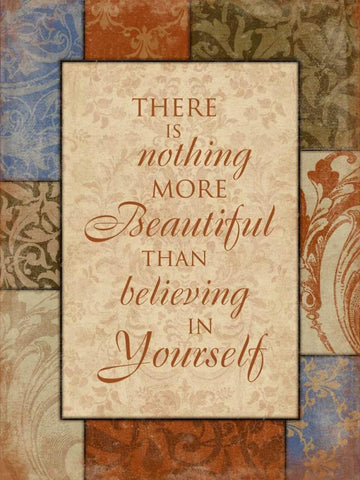 Believe In Yourself White Modern Wood Framed Art Print with Double Matting by Grey, Jace