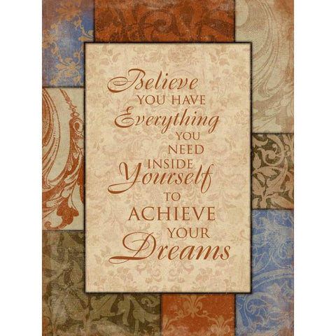 Achieve Your Dreams Gold Ornate Wood Framed Art Print with Double Matting by Grey, Jace