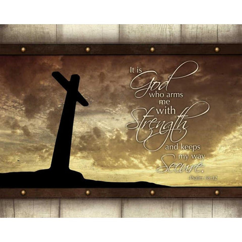 God and Strength Gold Ornate Wood Framed Art Print with Double Matting by Grey, Jace