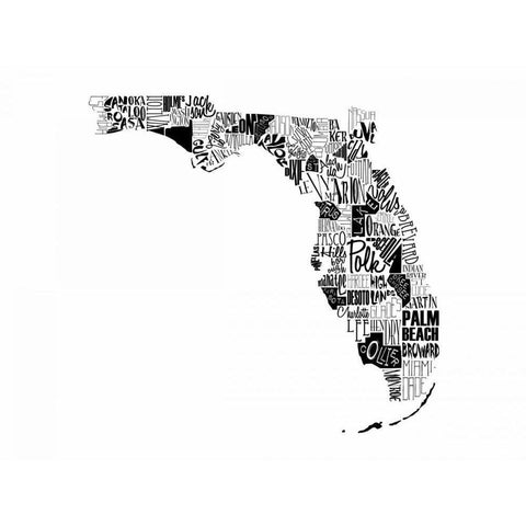 Florida White Modern Wood Framed Art Print by Grey, Jace