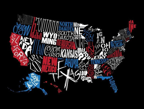 USA 3 White Modern Wood Framed Art Print with Double Matting by Grey, Jace