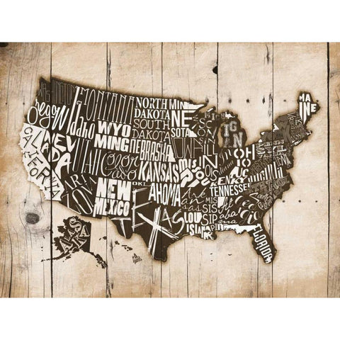 Sepia Wood USA White Modern Wood Framed Art Print by Grey, Jace