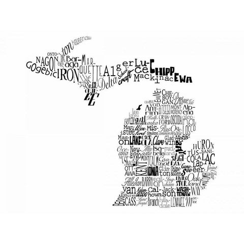 Michigan White Modern Wood Framed Art Print by Grey, Jace