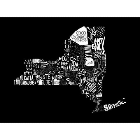 NY 3 Black Modern Wood Framed Art Print with Double Matting by Grey, Jace