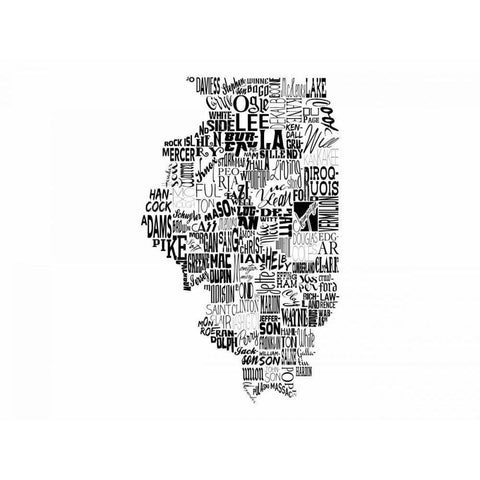 Illinois White Modern Wood Framed Art Print by Grey, Jace