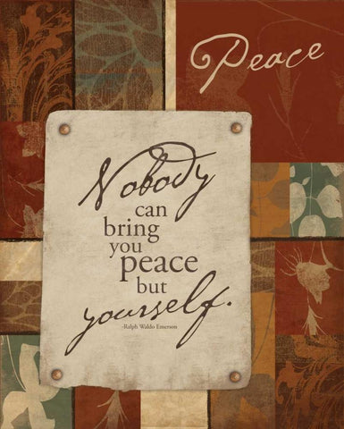 Peace White Modern Wood Framed Art Print with Double Matting by Grey, Jace