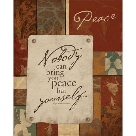 Peace Black Modern Wood Framed Art Print by Grey, Jace