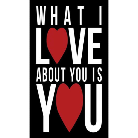 Love You White Modern Wood Framed Art Print by Grey, Jace