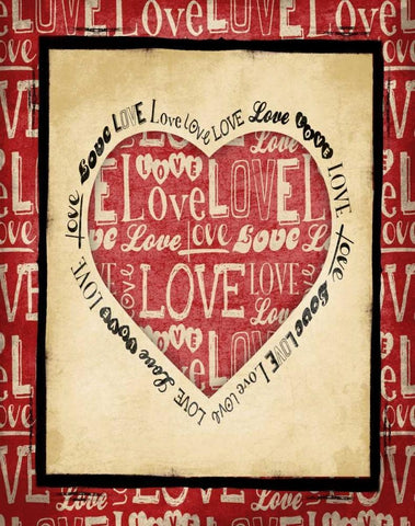 Love White Modern Wood Framed Art Print with Double Matting by Grey, Jace