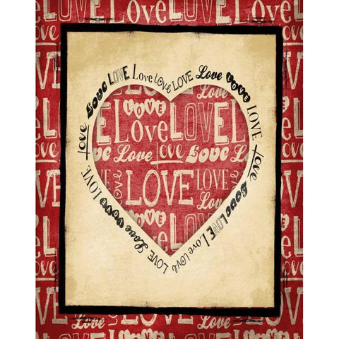 Love Black Modern Wood Framed Art Print by Grey, Jace