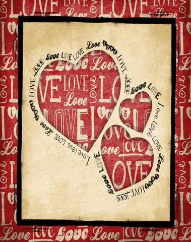 Love 2 Black Ornate Wood Framed Art Print with Double Matting by Grey, Jace