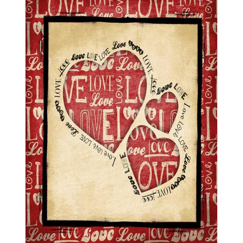 Love 2 Black Modern Wood Framed Art Print with Double Matting by Grey, Jace