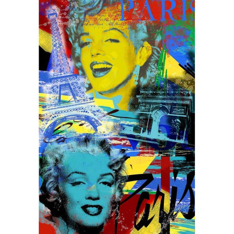 Marilyn Paris Black Modern Wood Framed Art Print with Double Matting by Grey, Jace