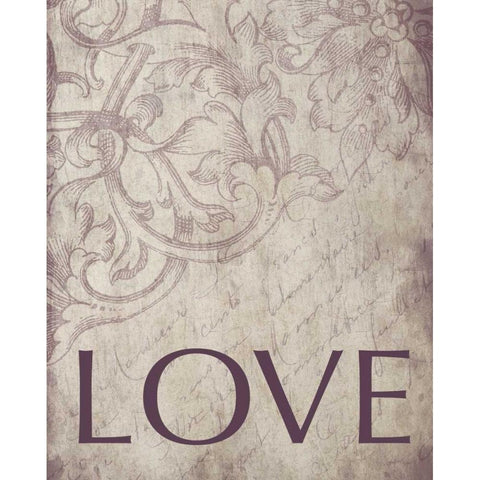 love Black Modern Wood Framed Art Print with Double Matting by Grey, Jace