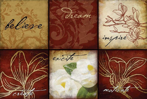 Magnolia Inspirational White Modern Wood Framed Art Print with Double Matting by Grey, Jace