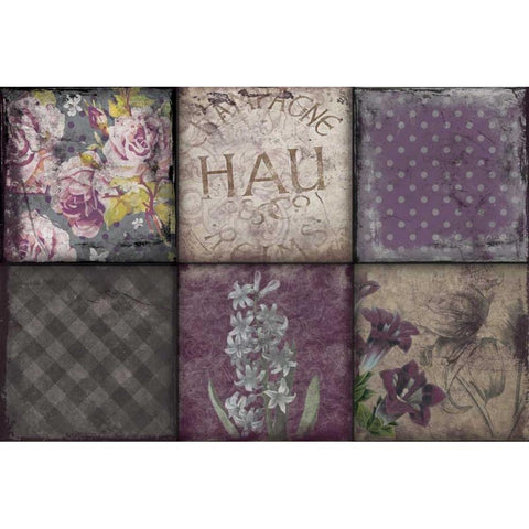 Florals Gold Ornate Wood Framed Art Print with Double Matting by Grey, Jace