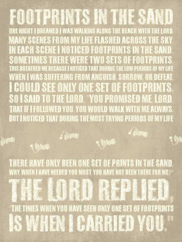 Footprints White Modern Wood Framed Art Print with Double Matting by Grey, Jace