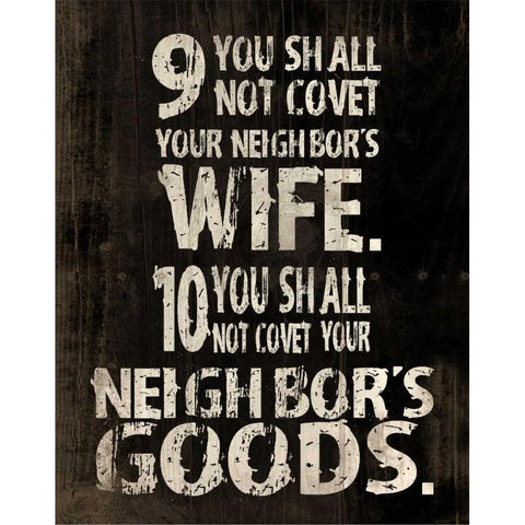 10 Commandments 2 White Modern Wood Framed Art Print by Grey, Jace