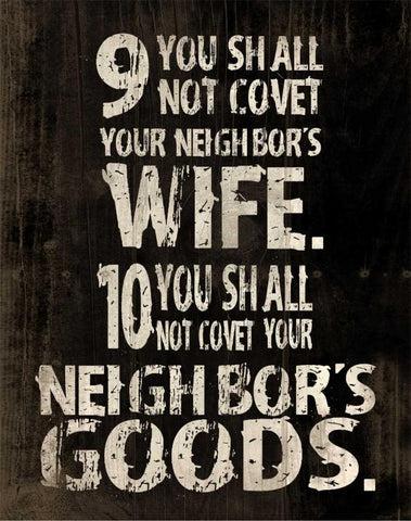 10 Commandments 2 Black Ornate Wood Framed Art Print with Double Matting by Grey, Jace