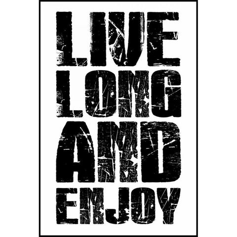 Live Long Black Modern Wood Framed Art Print with Double Matting by Grey, Jace