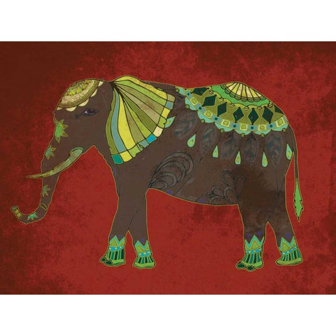 Indian Elephant 2 White Modern Wood Framed Art Print by Grey, Jace