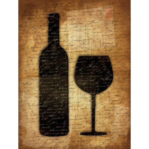 Wine Shadows Black Modern Wood Framed Art Print with Double Matting by Grey, Jace