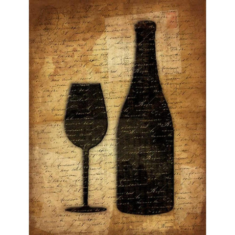 Wine Shadows 2 Black Modern Wood Framed Art Print with Double Matting by Grey, Jace