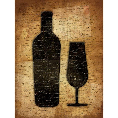 Wine Shadows 3 Black Modern Wood Framed Art Print with Double Matting by Grey, Jace