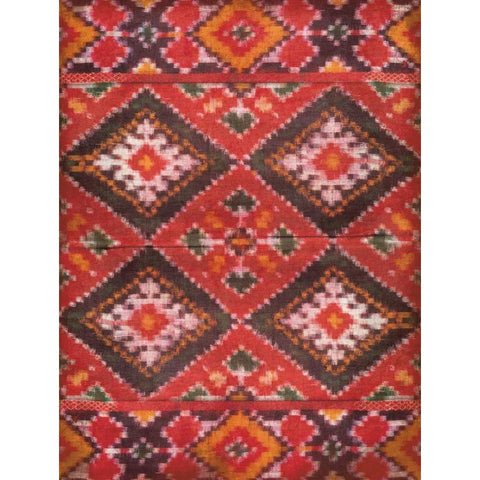 IKAT 2 Gold Ornate Wood Framed Art Print with Double Matting by Grey, Jace